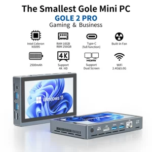 Higole Gole 2 Pro Intel N5095 Mini PC Window 11 WiFi5 8/16GB 256GB 2500mAh 4K Desktop Computer Touch Screen 5.5'' Windows Tablet