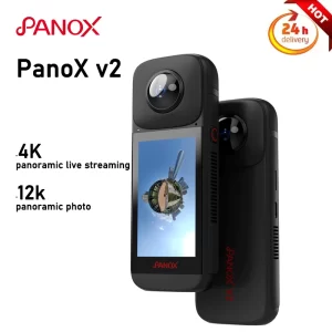 Panox V2 12K 360° Panoramic Action Camera Advanced 5.7K30Fps Video Quality 128GB Memory Capacity for Motorcycle Riding Skiing